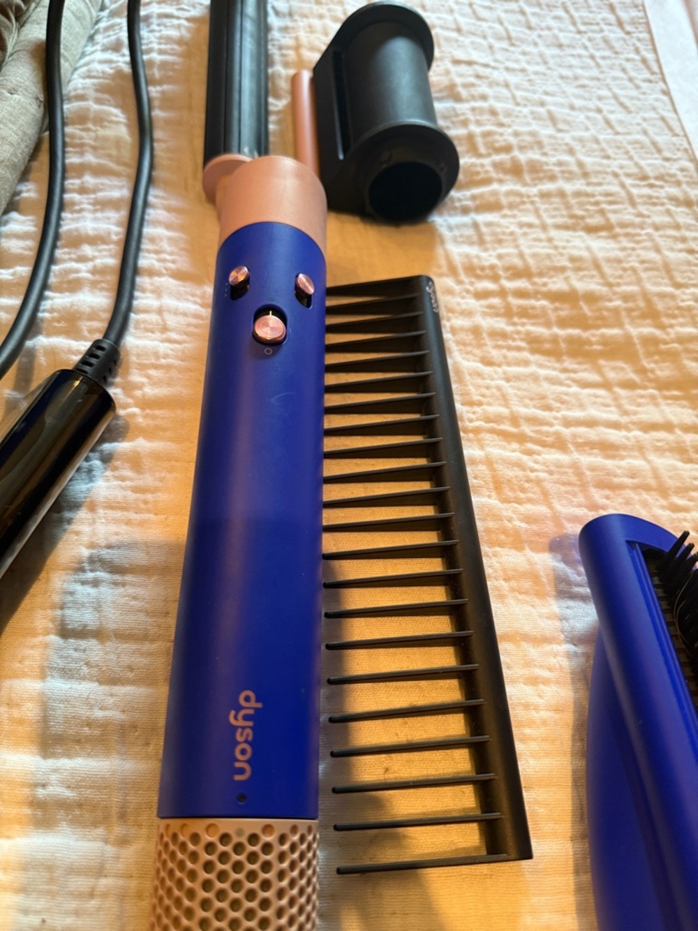 Dyson Royal Blue Airwrap Styling Wand with Rose Gold Trim
